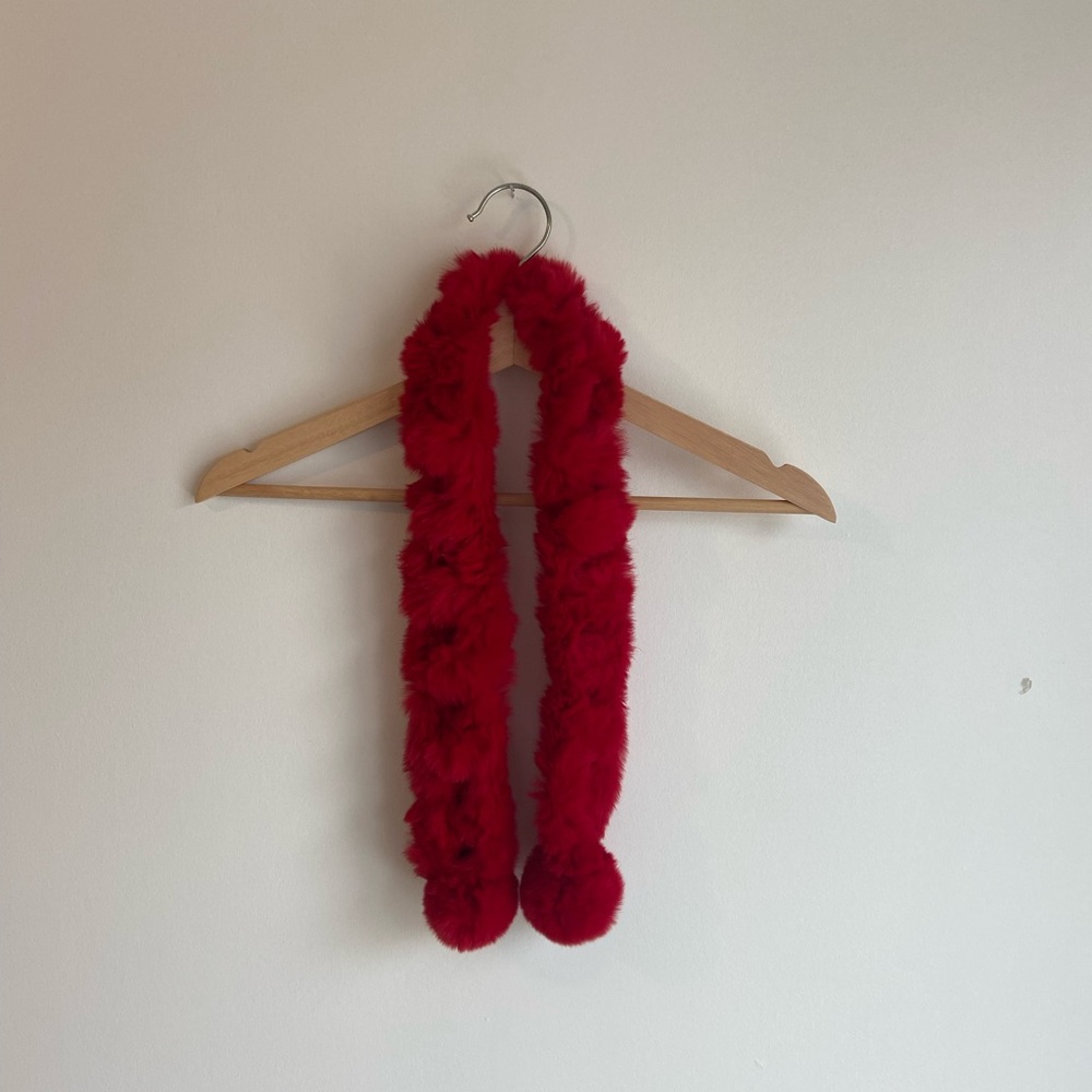 Red Pom Pom Scarf